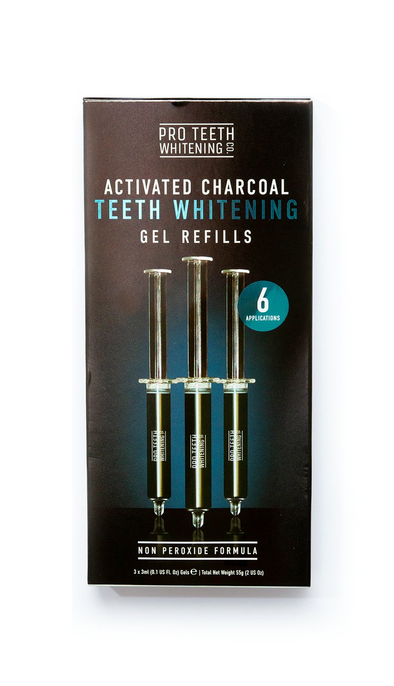Professional Teeth Whitening Kit with Activated Charcoal - Gel Refills
